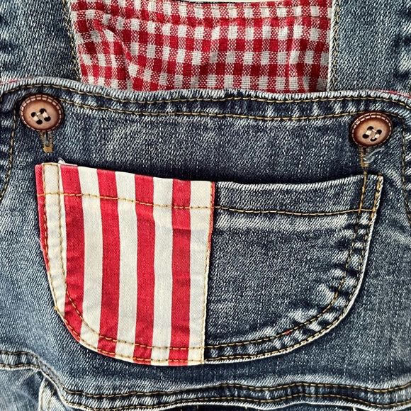Denim Overalls with Pattern & Long Pant Legs, 12-18 months - Picture 6 of 7